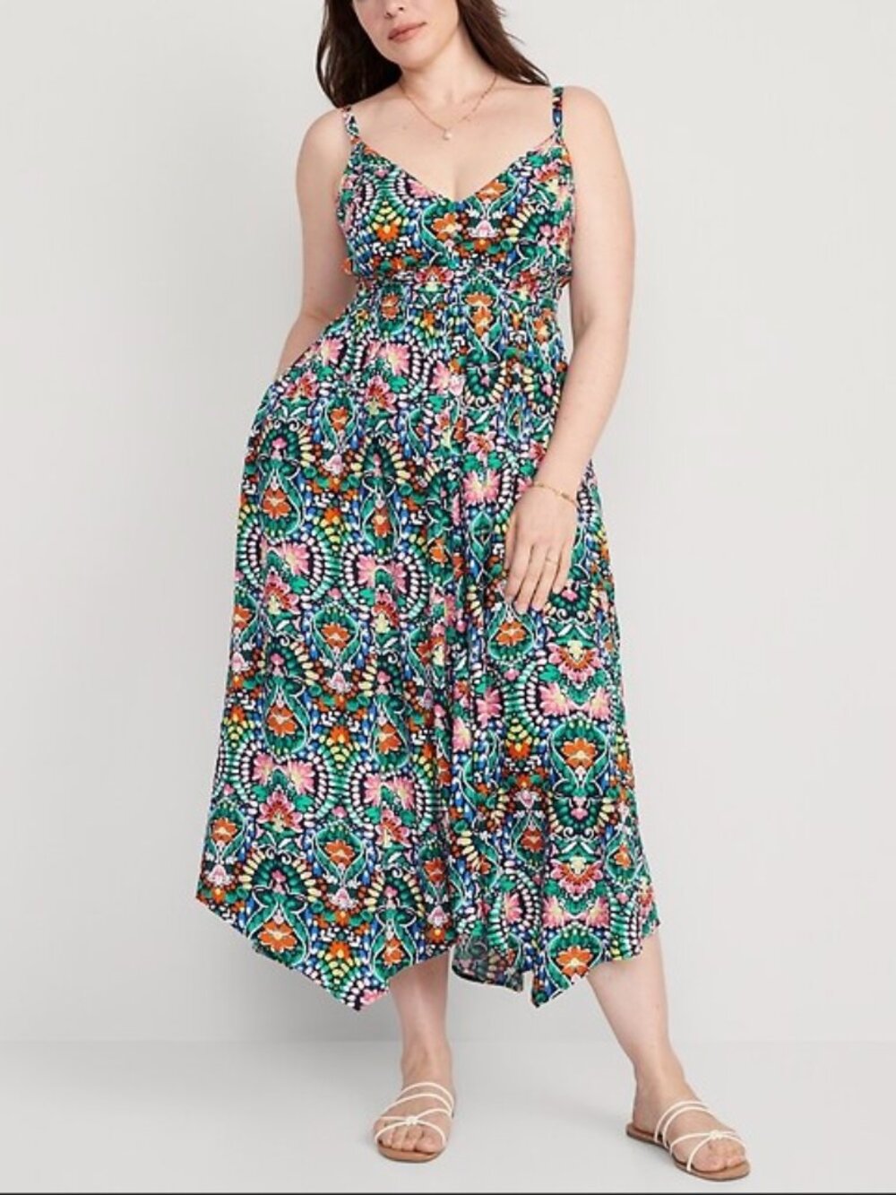 Old Navy New Floral Maxi Dress Medium Scarf Hem Boho Summer Pockets Backless